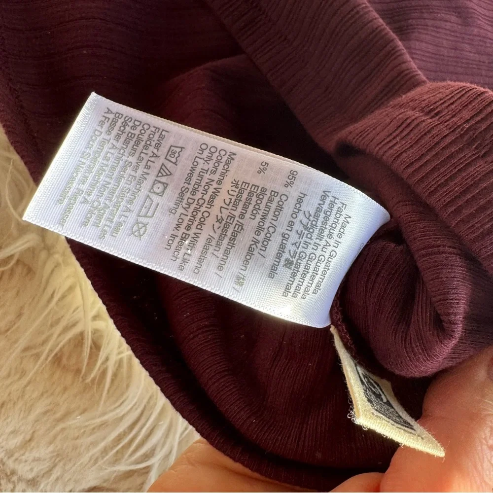 NWT Madewell Ribbed Long-Sleeve Boatneck Top in Burgundy - Picture 8 of 12